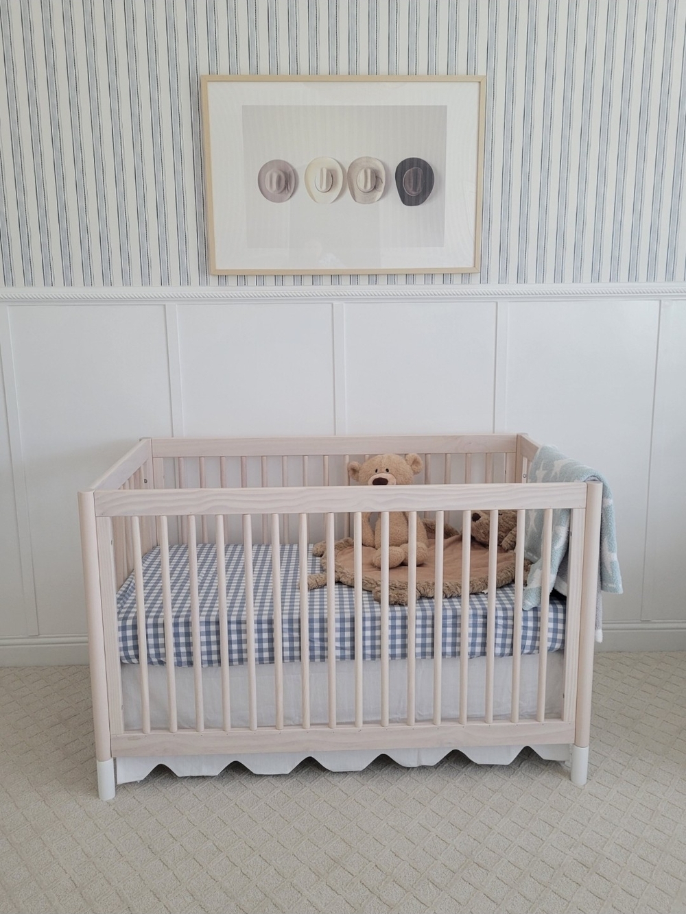 Pottery Barn Scalloped Crib Skirt (White)